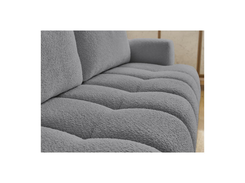 Canapé Droit Convertible 3 Places - Fuji - Tissu Bouclette