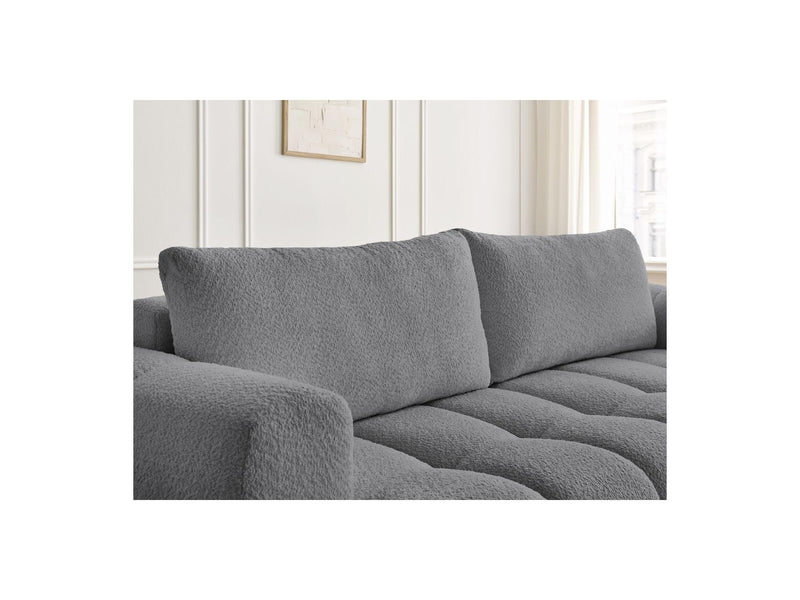 Canapé Droit Convertible 3 Places - Fuji - Tissu Bouclette