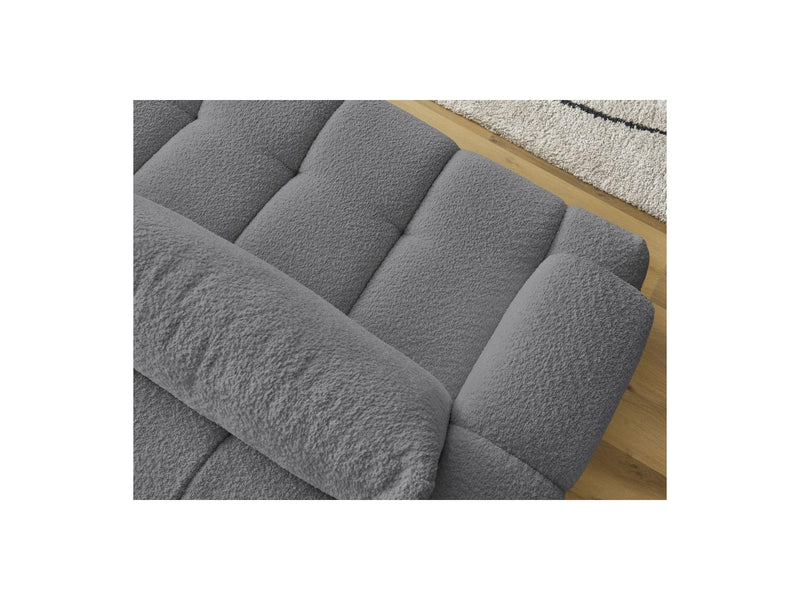 Canapé Droit Convertible 3 Places - Fuji - Tissu Bouclette