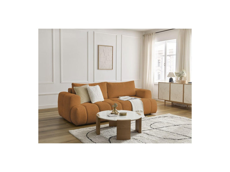 Canapé Droit Convertible 3 Places - Fuji - Tissu Bouclette