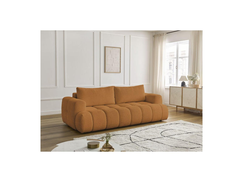 Canapé Droit Convertible 3 Places - Fuji - Tissu Bouclette