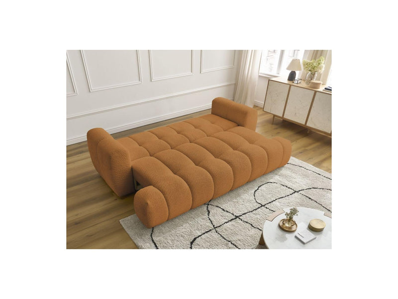 Canapé Droit Convertible 3 Places - Fuji - Tissu Bouclette