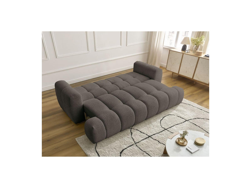 Canapé Droit Convertible 3 Places - Fuji - Tissu Bouclette