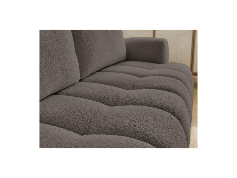 Canapé Droit Convertible 3 Places - Fuji - Tissu Bouclette