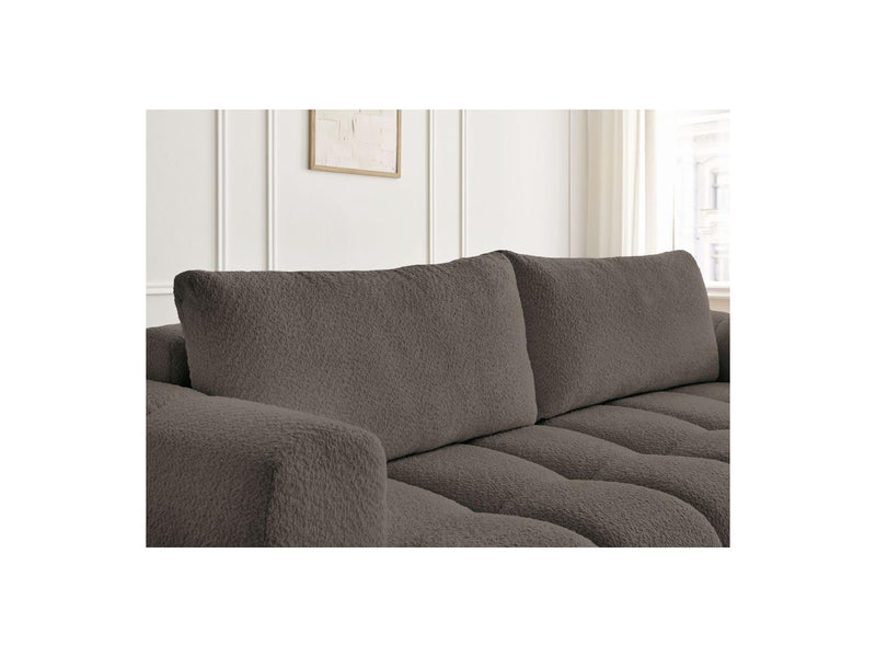 Canapé Droit Convertible 3 Places - Fuji - Tissu Bouclette