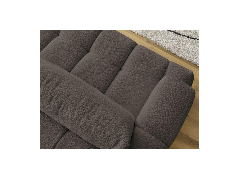 Canapé Droit Convertible 3 Places - Fuji - Tissu Bouclette