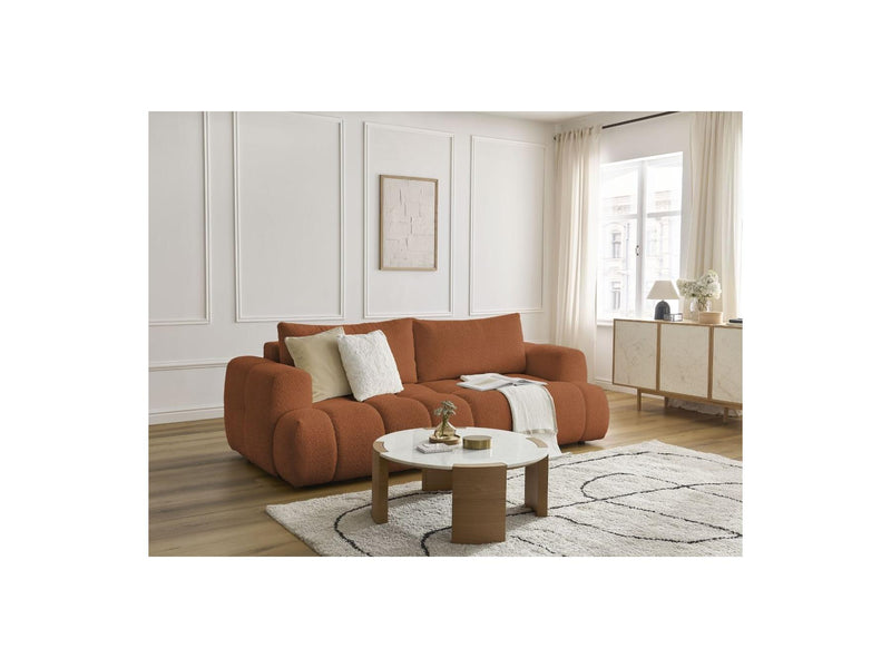 Canapé Droit Convertible 3 Places - Fuji - Tissu Bouclette