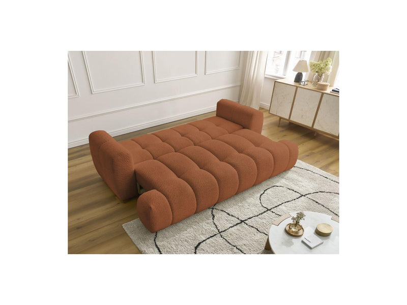 Canapé Droit Convertible 3 Places - Fuji - Tissu Bouclette