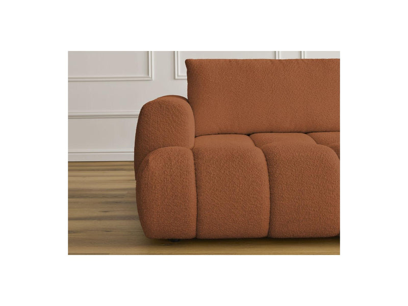 Canapé Droit Convertible 3 Places - Fuji - Tissu Bouclette