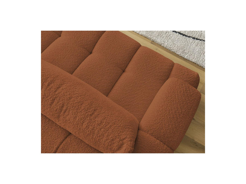 Canapé Droit Convertible 3 Places - Fuji - Tissu Bouclette