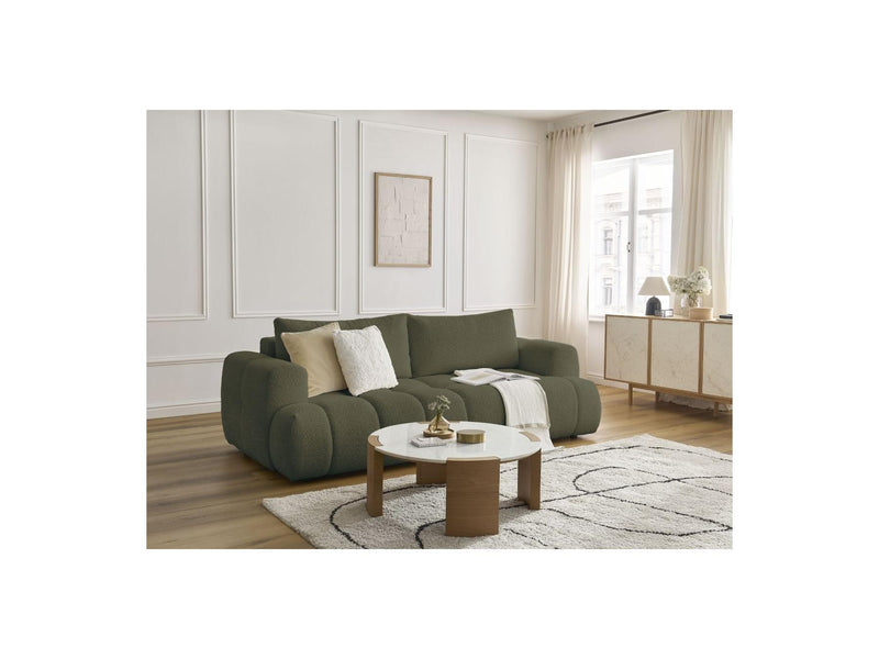 Canapé Droit Convertible 3 Places - Fuji - Tissu Bouclette