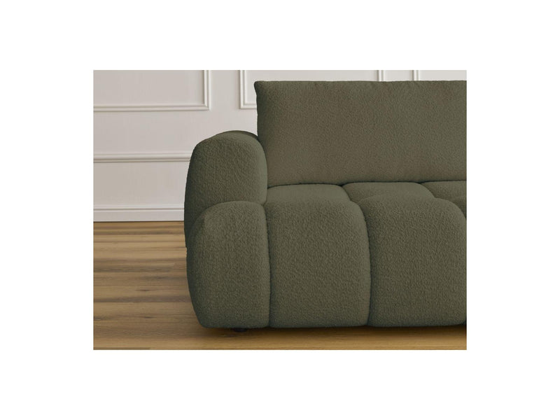 Canapé Droit Convertible 3 Places - Fuji - Tissu Bouclette