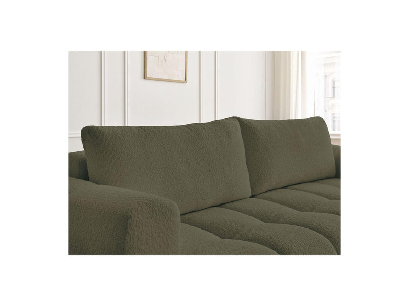 Canapé Droit Convertible 3 Places - Fuji - Tissu Bouclette