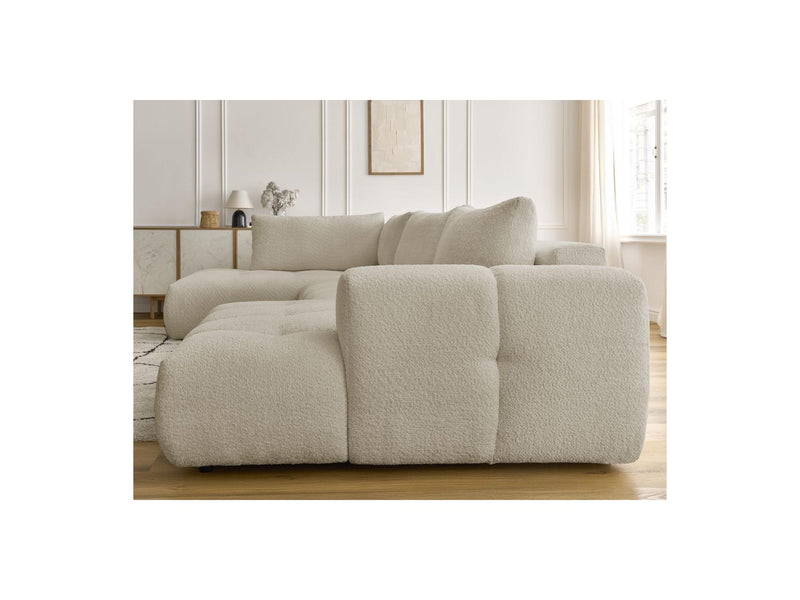Canapé Panoramique Convertible - Fuji - Tissu Bouclette - Angle Droit