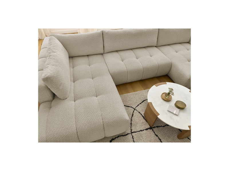 Canapé Panoramique Convertible - Fuji - Tissu Bouclette - Angle Droit