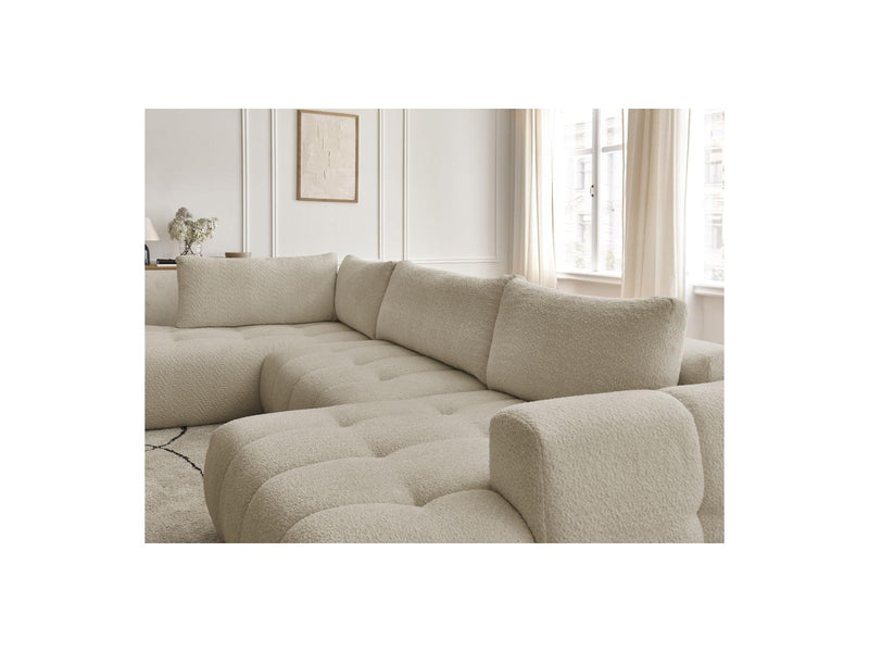 Canapé Panoramique Convertible - Fuji - Tissu Bouclette - Angle Droit