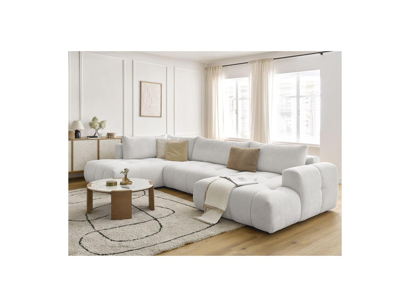Canapé Panoramique Convertible - Fuji - Tissu Bouclette - Angle Droit