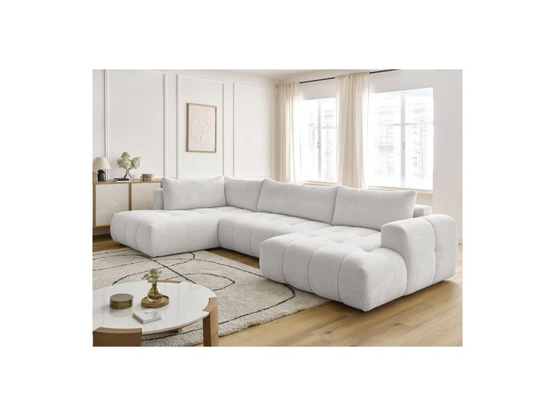 Canapé Panoramique Convertible - Fuji - Tissu Bouclette - Angle Droit