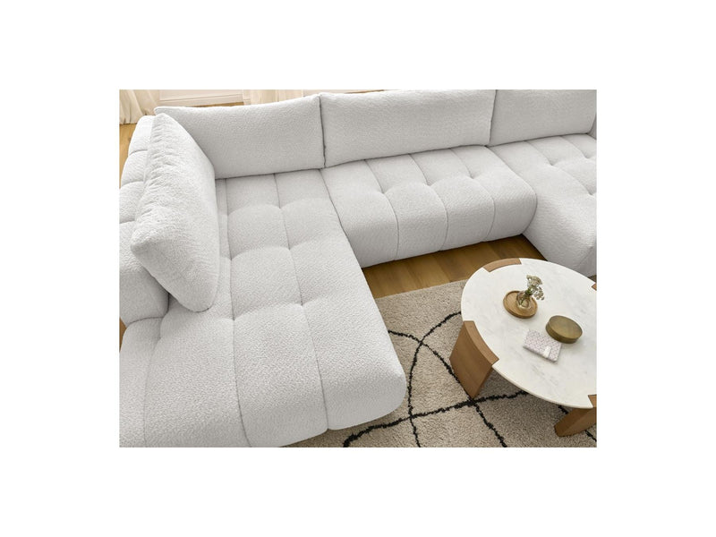 Canapé Panoramique Convertible - Fuji - Tissu Bouclette - Angle Droit