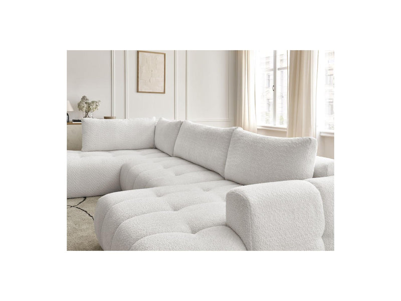 Canapé Panoramique Convertible - Fuji - Tissu Bouclette - Angle Droit