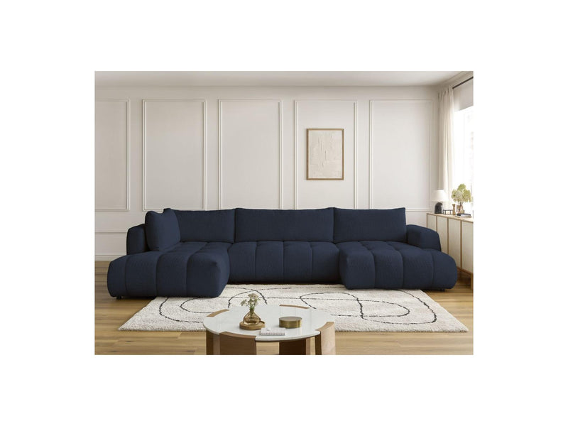 Canapé Panoramique Convertible - Fuji - Tissu Bouclette - Angle Droit