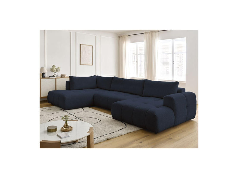 Canapé Panoramique Convertible - Fuji - Tissu Bouclette - Angle Droit