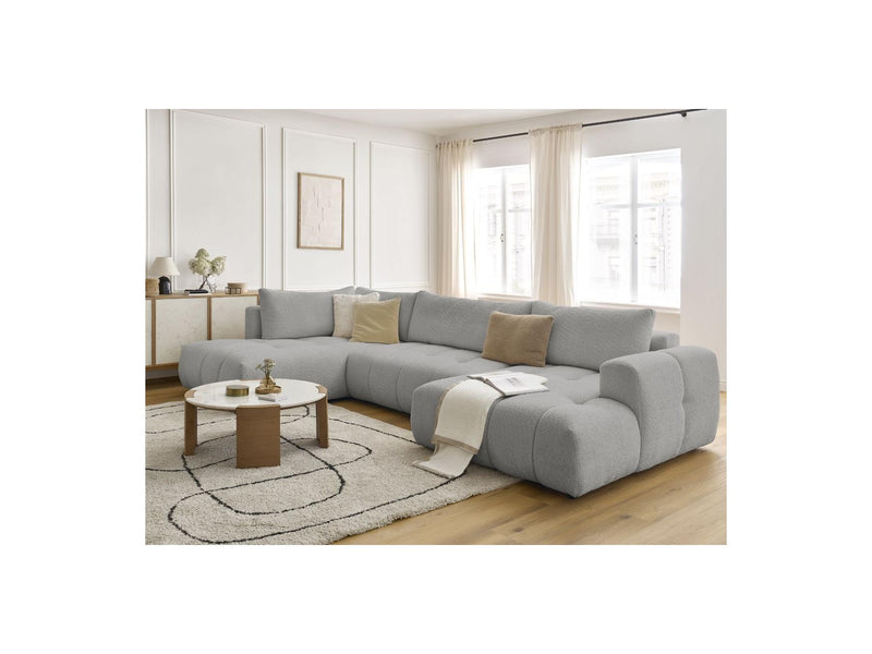 Canapé Panoramique Convertible - Fuji - Tissu Bouclette - Angle Droit