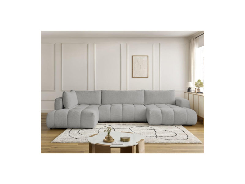 Canapé Panoramique Convertible - Fuji - Tissu Bouclette - Angle Droit