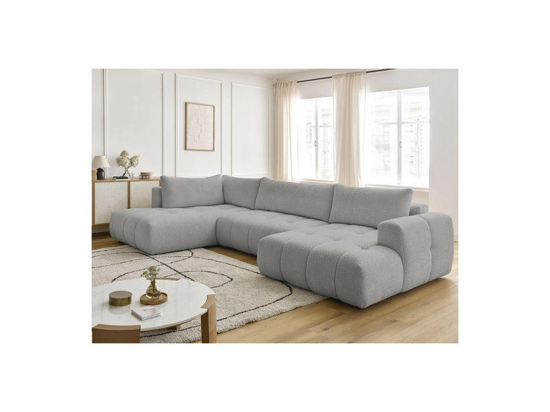 Canapé Panoramique Convertible - Fuji - Tissu Bouclette - Angle Droit