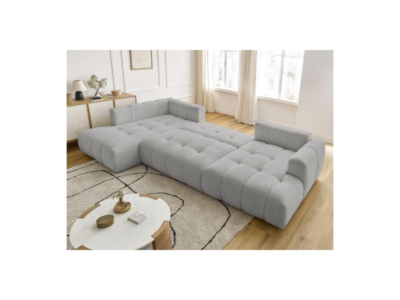 Canapé Panoramique Convertible - Fuji - Tissu Bouclette - Angle Droit