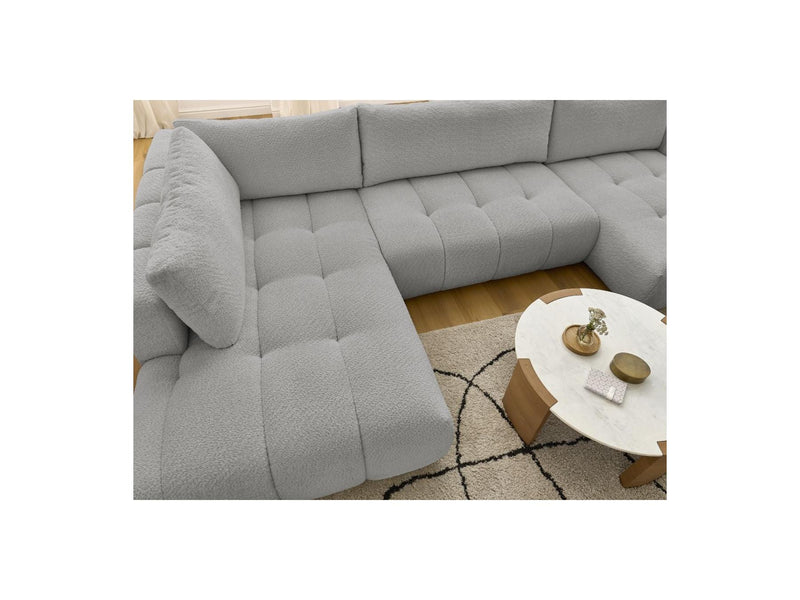 Canapé Panoramique Convertible - Fuji - Tissu Bouclette - Angle Droit