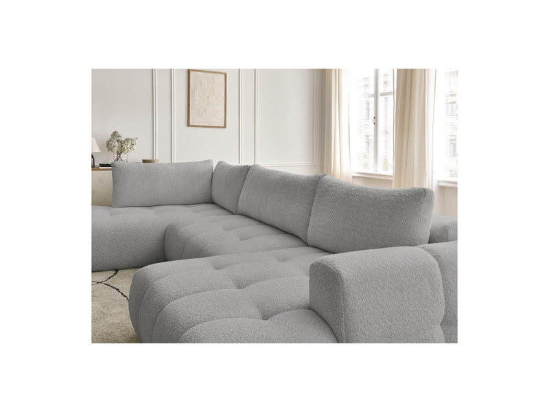 Canapé Panoramique Convertible - Fuji - Tissu Bouclette - Angle Droit