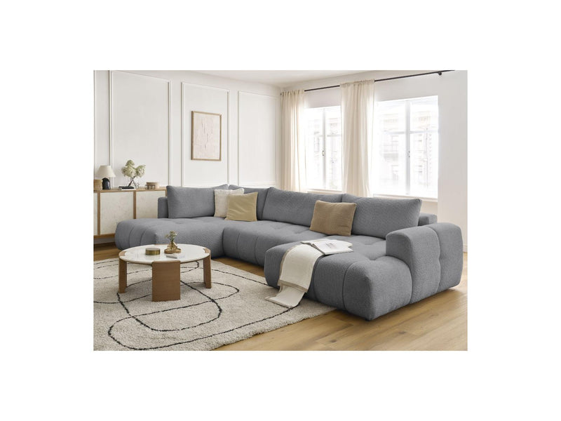 Canapé Panoramique Convertible - Fuji - Tissu Bouclette - Angle Droit