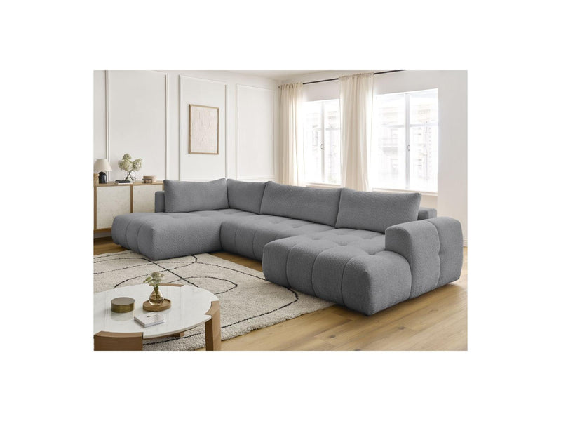 Canapé Panoramique Convertible - Fuji - Tissu Bouclette - Angle Droit