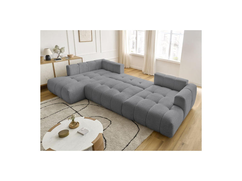 Canapé Panoramique Convertible - Fuji - Tissu Bouclette - Angle Droit