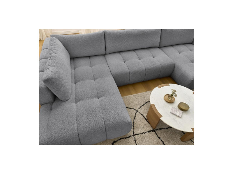 Canapé Panoramique Convertible - Fuji - Tissu Bouclette - Angle Droit