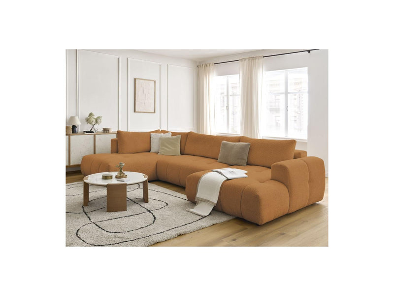 Canapé Panoramique Convertible - Fuji - Tissu Bouclette - Angle Droit