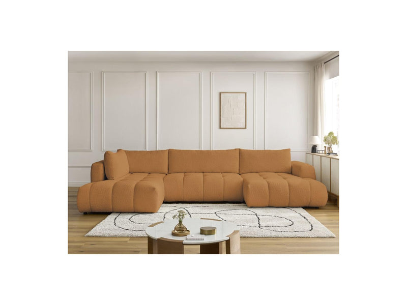 Canapé Panoramique Convertible - Fuji - Tissu Bouclette - Angle Droit