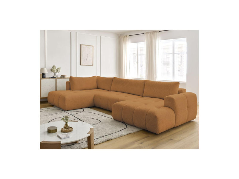 Canapé Panoramique Convertible - Fuji - Tissu Bouclette - Angle Droit