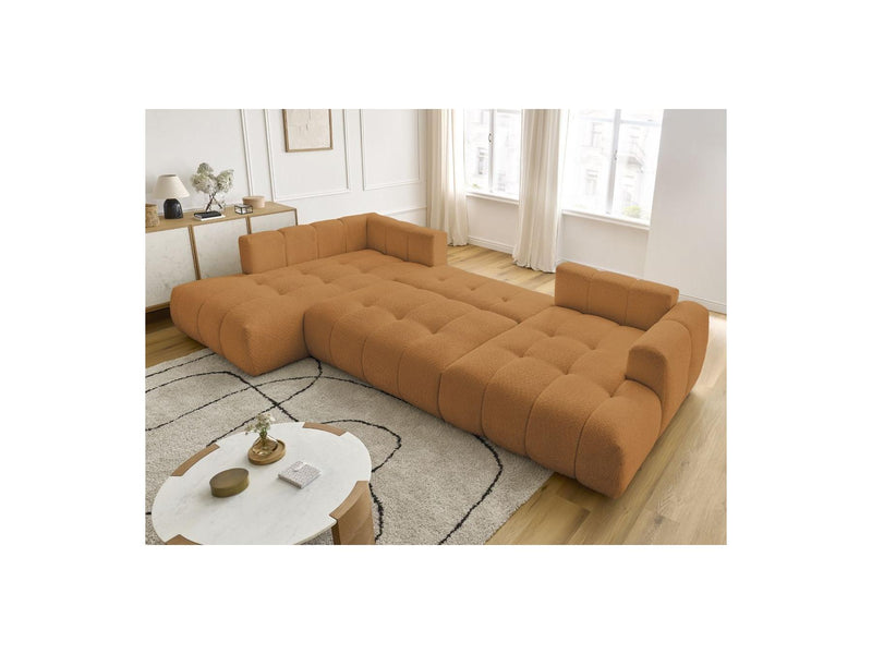 Canapé Panoramique Convertible - Fuji - Tissu Bouclette - Angle Droit