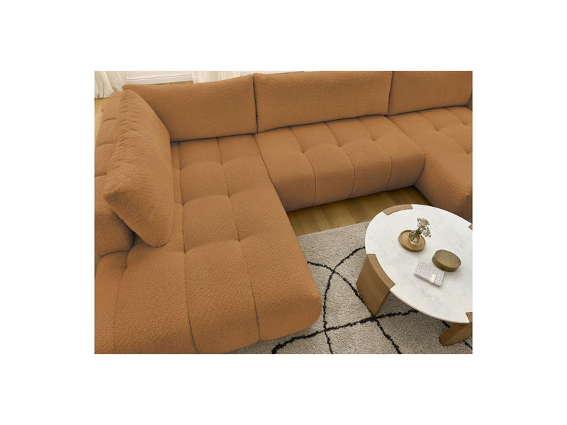 Canapé Panoramique Convertible - Fuji - Tissu Bouclette - Angle Droit