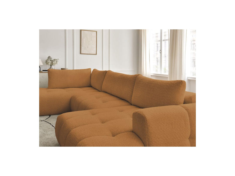 Canapé Panoramique Convertible - Fuji - Tissu Bouclette - Angle Droit