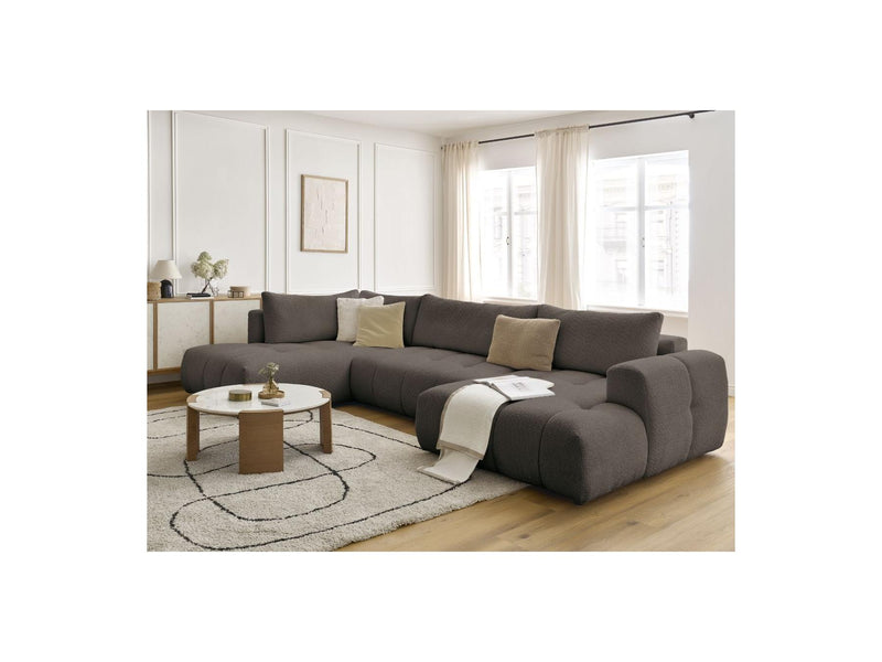 Canapé Panoramique Convertible - Fuji - Tissu Bouclette - Angle Droit