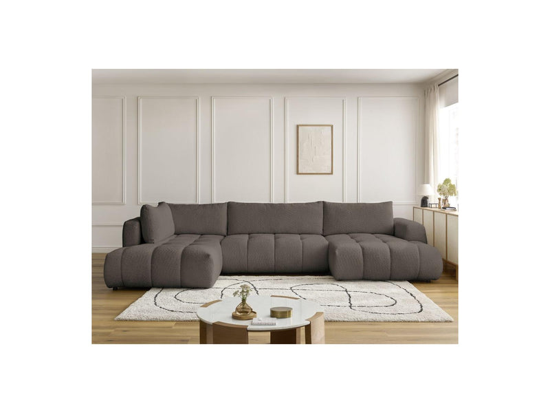 Canapé Panoramique Convertible - Fuji - Tissu Bouclette - Angle Droit