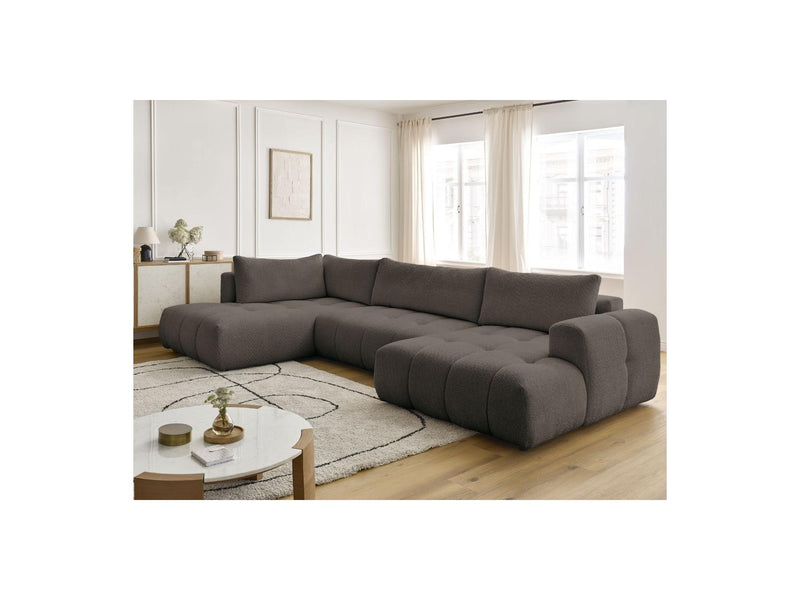 Canapé Panoramique Convertible - Fuji - Tissu Bouclette - Angle Droit