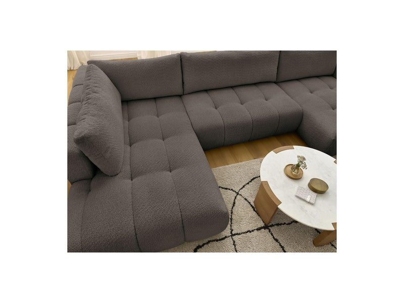 Canapé Panoramique Convertible - Fuji - Tissu Bouclette - Angle Droit