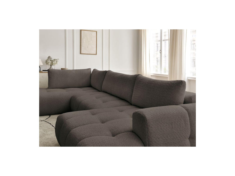 Canapé Panoramique Convertible - Fuji - Tissu Bouclette - Angle Droit