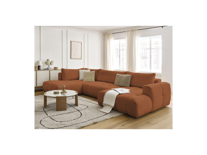 Canapé Panoramique Convertible - Fuji - Tissu Bouclette - Angle Droit