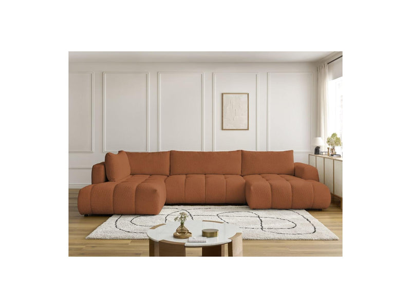Canapé Panoramique Convertible - Fuji - Tissu Bouclette - Angle Droit