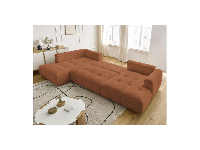 Canapé Panoramique Convertible - Fuji - Tissu Bouclette - Angle Droit